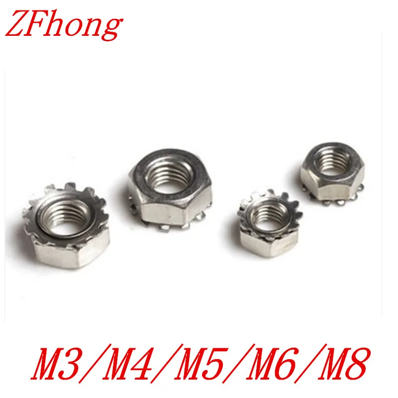 M3 M4 M5 M6 M8 Stainless Steel A2 Keps nut Multi tooth K-type gear toothed lock Inch Thread SUS 304 K | Обустройство дома