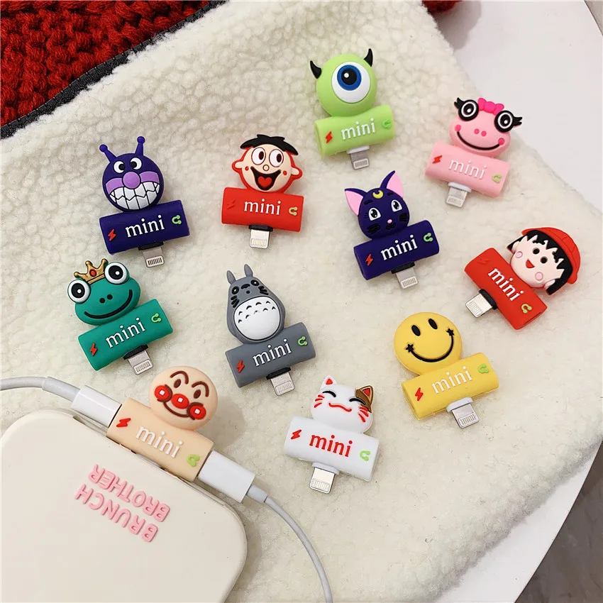 

Adapter Cartoon Cute Pig Smiley Face Little Yellow Duck For Iphone Lightning Connector Distributor For iphone 7 8 Plus XS MAX XR