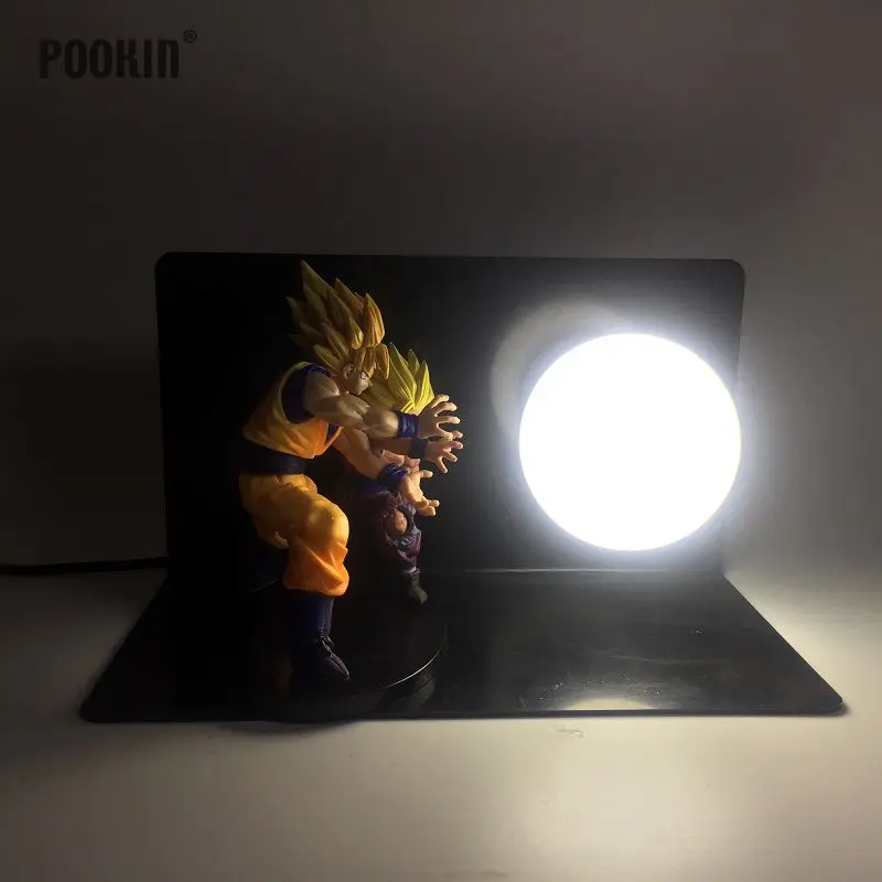 Double Dragon Ball Son Goku And Son Gohan Bombs Luminaria Led Night Light Holiday Gift Room Decorative Led Lamp In EU US Plug