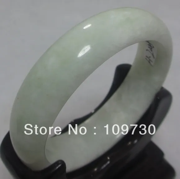 

00470 57MM FASHION BEAUTIFUL CHINA EMERALD WHITE JADE BANGLE BRACELET