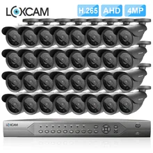 LOXCAM H.265+ 32CH 4MP система видеонаблюдения 4.0MP 2688*1520 AHD CVI IP66 уличная Водонепроницаемая камера безопасности P2P комплект видеонаблюдения 4K