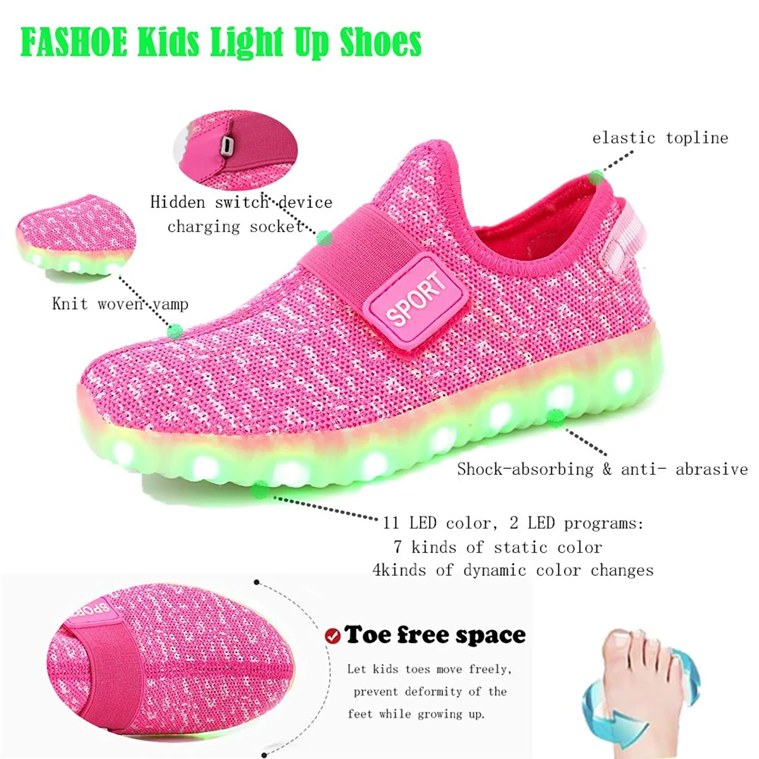 Дышащие туфли со светодиодной подсветкой для мальчиков и девочек; Светящиеся светодиодный кроссовки; светящаяся детская обувь; светящийся светильник; детские розовые кроссовки