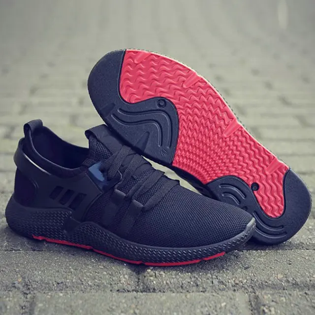 Tleni Men Running Shoes All Black Shoes Comfortable Sneakers