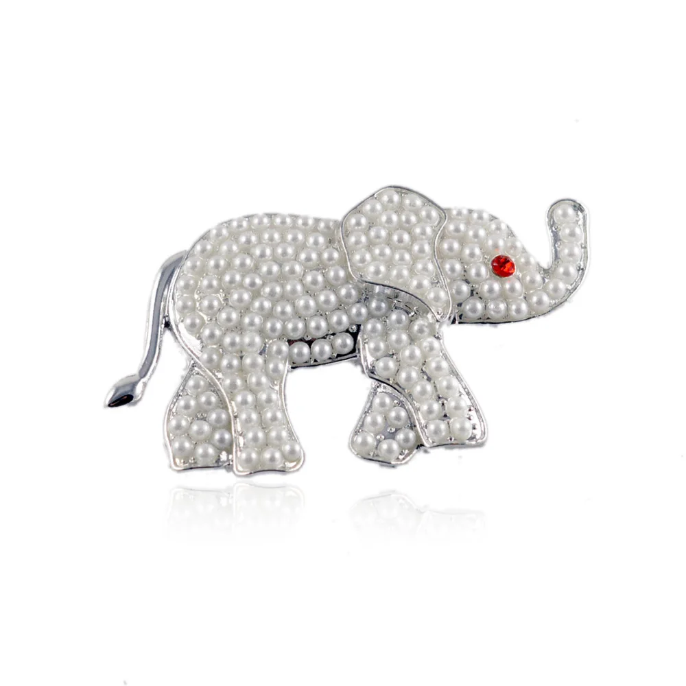 

2018 Newest Customize Design White Pearl Elephant Brooch Delta Sorority Pin