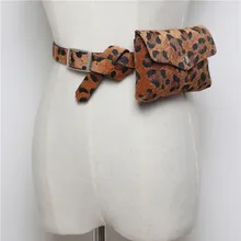 Поясная Сумка меховой пояс Сумка леопардовый узор Женская модная сумка на пояс с животным принтом женский поясной пакет черный коричневый мешочек