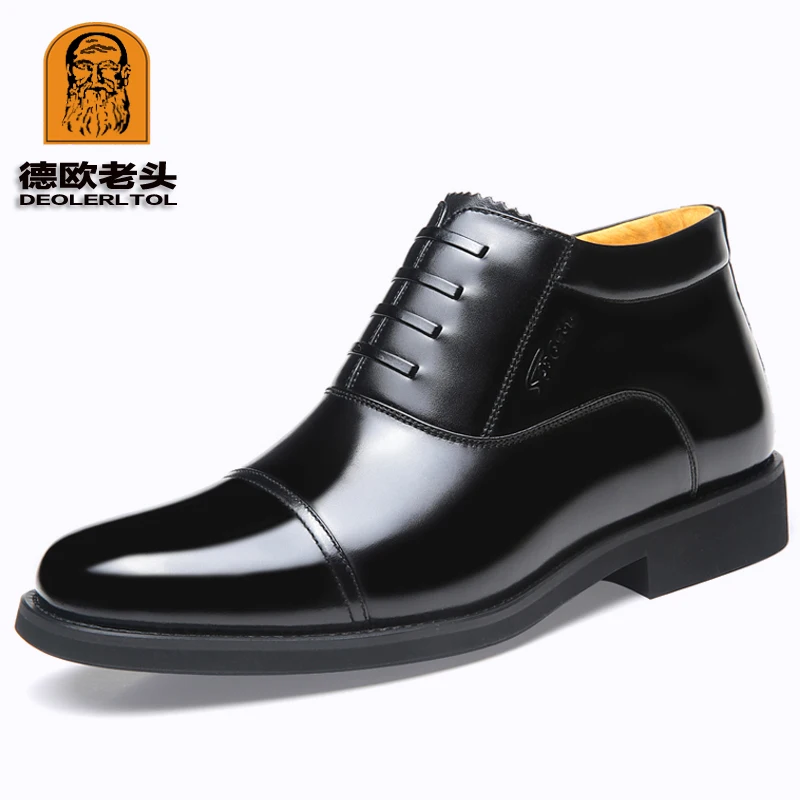 Prezzo Recentemente Uomo Genuino Neve Stivali di Pelle di Inverno di Alta Qualità Scarpe di Pelle Morbida Lana Interno Stivali 38 44 Uomo Cerniera stivali da neve