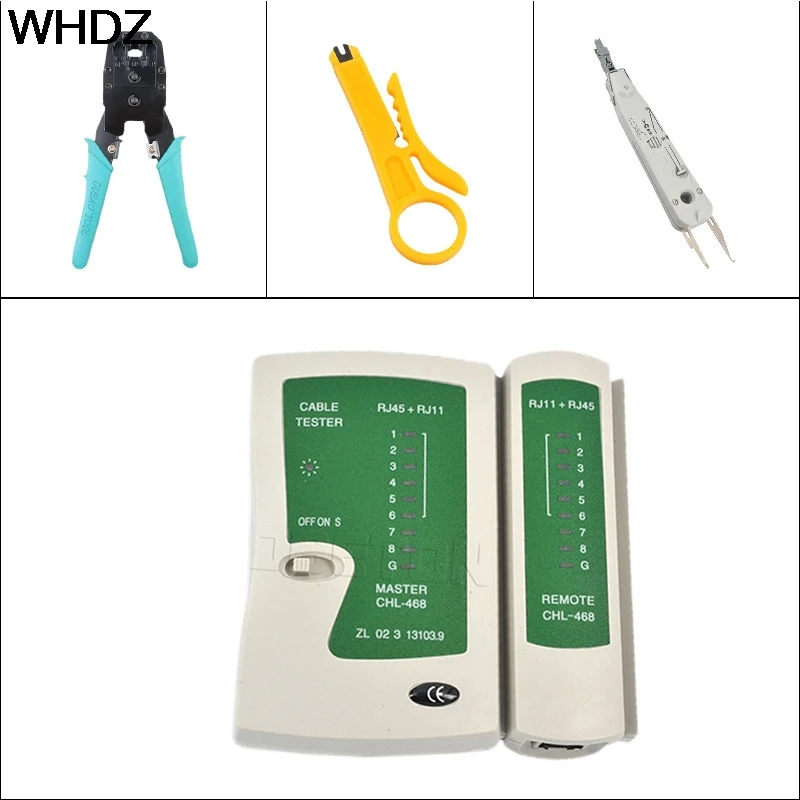 4PCS Wire Cutter Network Cable Tester RJ11 Cat5 Cat6 Wire Line Detector RJ45 Kit RJ45