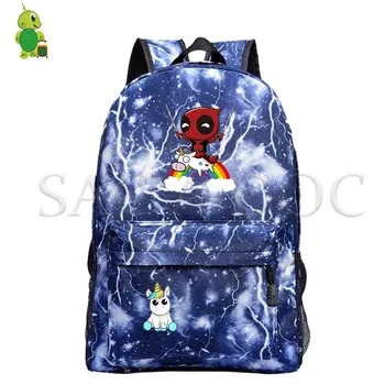 

Galaxy Space Deadpool Unicorn Backpack School Bags for Teenager Girls Boys Laptop Backpack Casual Travel Rucksack Kids Book Bags