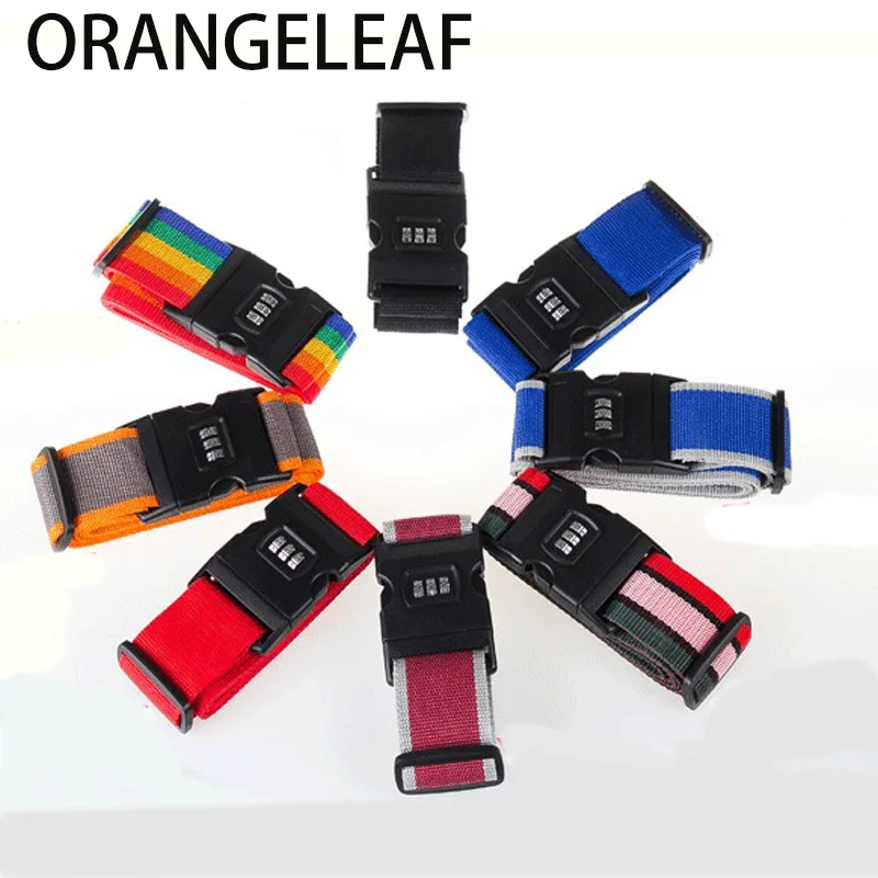 Tralvel Accessorises 200CM Length Luggage Cross Straps Adjustable Travel Suitcase Nylon Password Lock Buckle Strap Baggage Belts