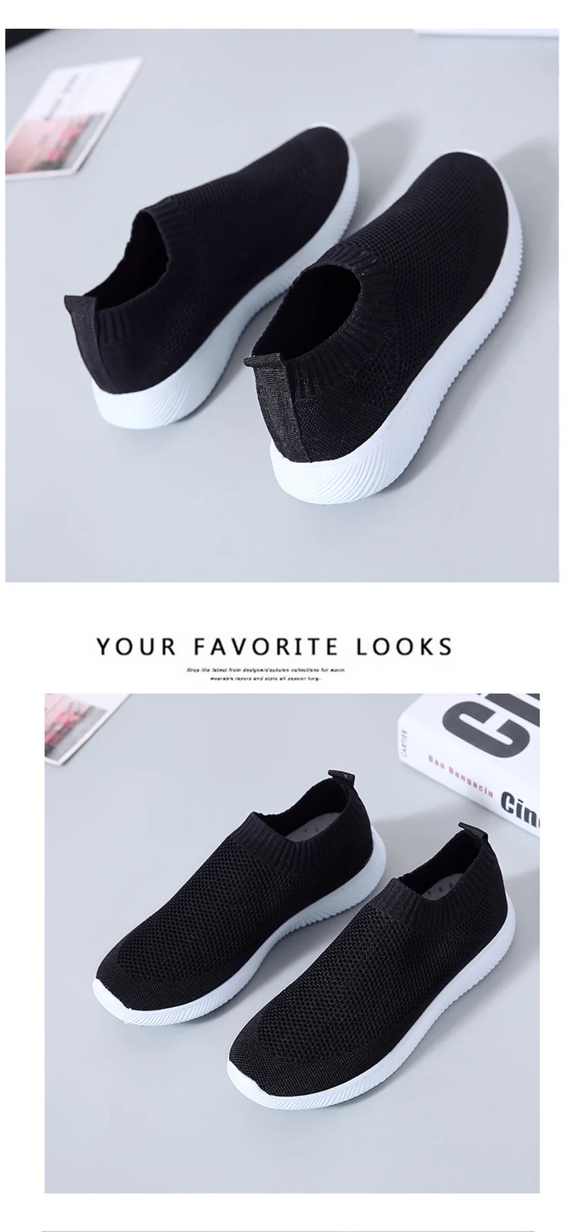 Hot Sell Sock Sneakers Women Pink Outdoor Mesh Shoes Breathable Woman's Footwear Female Girl zapatillas deporte mujer Size 35-44 (14)