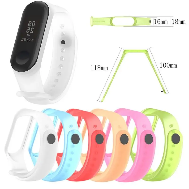 

Half Transparent Silicone Wrist Strap Watch Band for Xiaomi Mi Band 3 Strap Smart Bracelet Miband 3 Bracelet