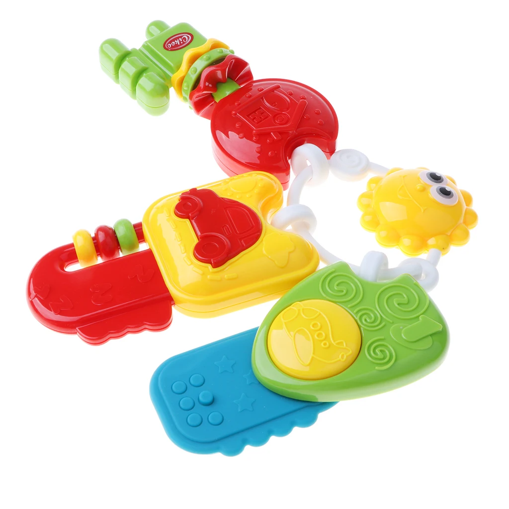 3 in One Baby Musical Rattle Ring Sensory Teether Toy for Infant Crib, Stroller, Cot, Pram Seat Hanging Sound Early Educational