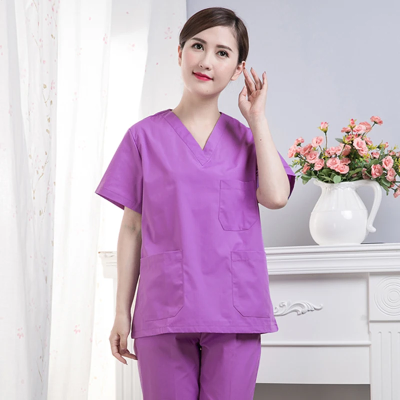 High quality Hospital doctor Nurse Scrub Tops Dentist clinic pharmacy Pet veterinar workwear nurse medical shirts men and women