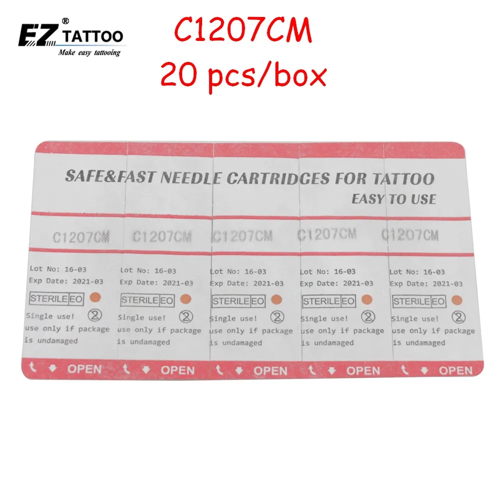 C1207CM EZ татуировки иглы картриджа Круглый/Изогнутые Magnum #12 0 35 мм конус 3 5 для