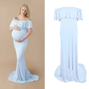 

Pregnant Women's Cotten Gown Maxi Dress Maternity Bodycon Dress Women Pregnant Fancy Photography Props Vestidos Wedding Dresses
