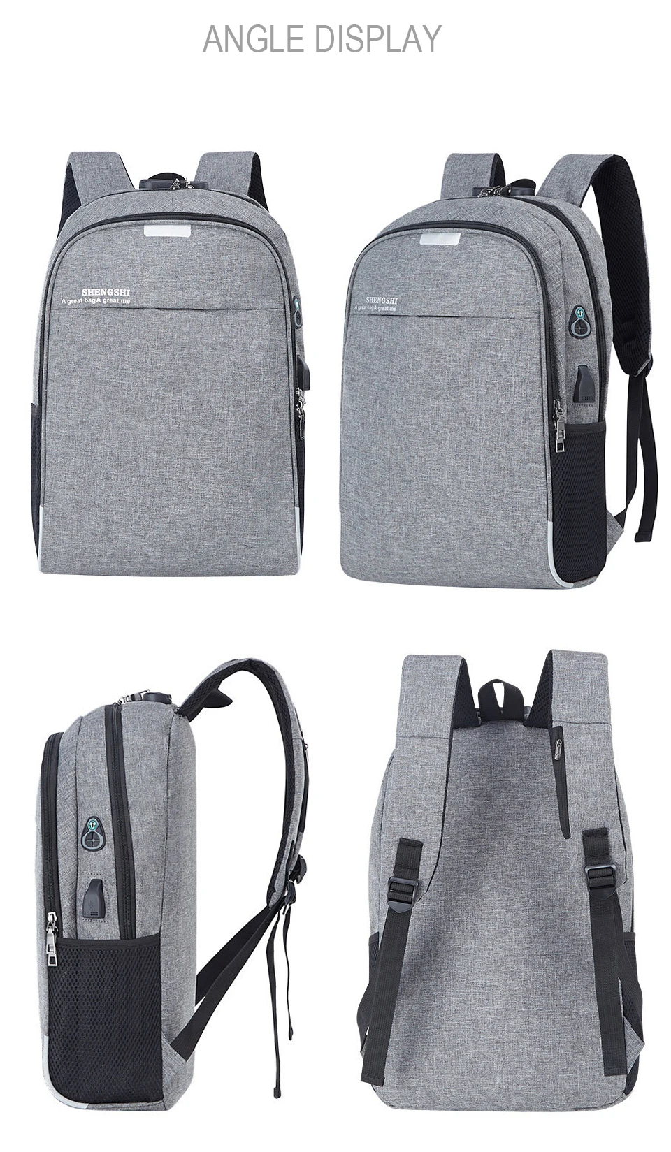 Anti Theft Backpack Men Backpacks Laptop 17 Inch 15.6 Male Female Backpacking USB Charging Student Notebook Bagpack Travel Bags (10)