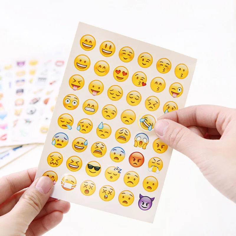 

10sheets/set 3D Sticker Emoji Stickers Smile Face Notebook Scrapbooking Craft Viny Smiling Phone Emoji Expression Stickers