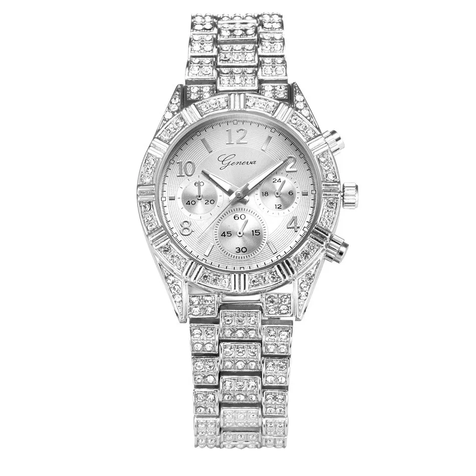 Geneva классические роскошные часы со стразами модные женские часы Reloj Mujer Montre Femme AD