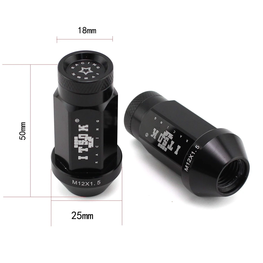 Синий/красный/серый/черный 50mm Высокое качество 7075 Алюминий сплава свет Вес M12 1,5 1,25 гоночный гонки колеса автомобиля гайки для обода колеса