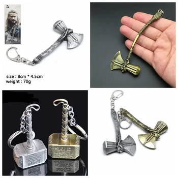 

Action Avengers Infinity War keychain Toys Vintage metal Thor Hammer Stormbreaker Keychain Toys Kid Cos Thor Axe hammer Avengers