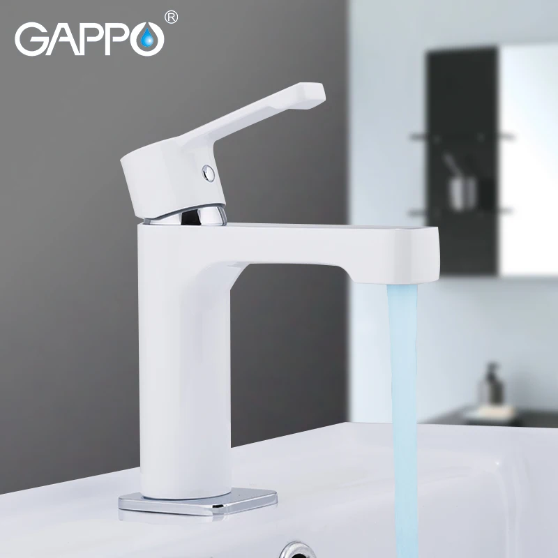 Смеситель для раковины GAPPO белый кран Водопад ванной комнаты крепление на