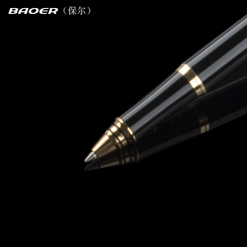 Канцелярские товары акция модная гладкая черная шариковая ручка Baoer серии 388