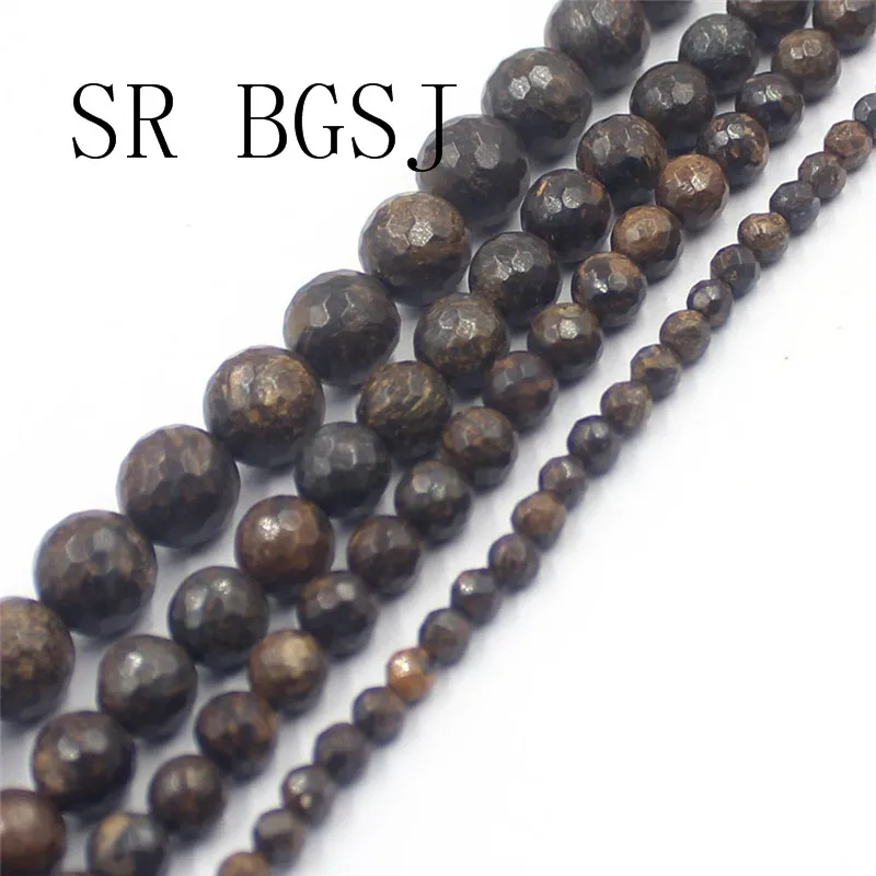 

Free Shipping 4mm 6mm 8mm 10mm Faceted Bronzite Gems Stone Jewelry Making Beads Strand Wholesale 15"