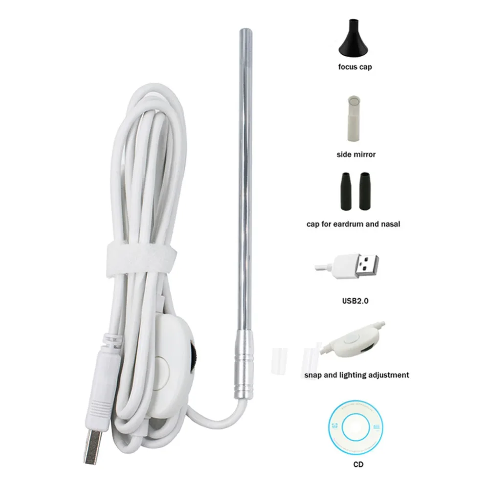 

4.9mm Lens Medical Endoscope for OTG Android Phone PC USB Borescope Inspection Otoscope with Camera For Ear Nose #273528