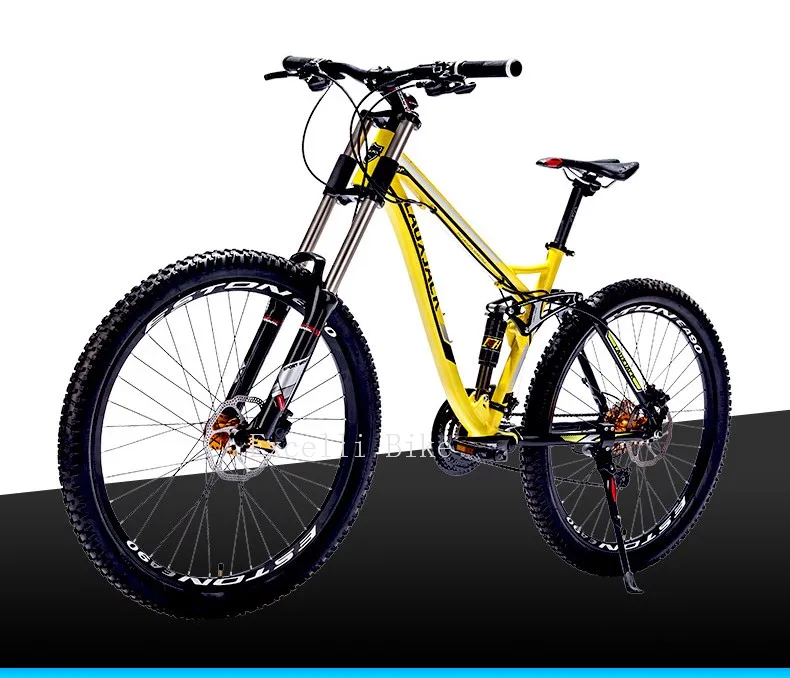 Discount Excelli Bike 26"*17" Mountain Bike 27 Speeds Full Suspension Mountain bicycle Aluminium Alloy Downhill Bicicletas Mountainbike 14