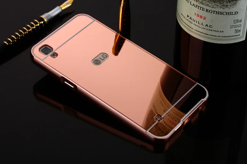 Для LG X Power K220 K220DS чехол с металлическим корпусом и зеркальной задней крышкой
