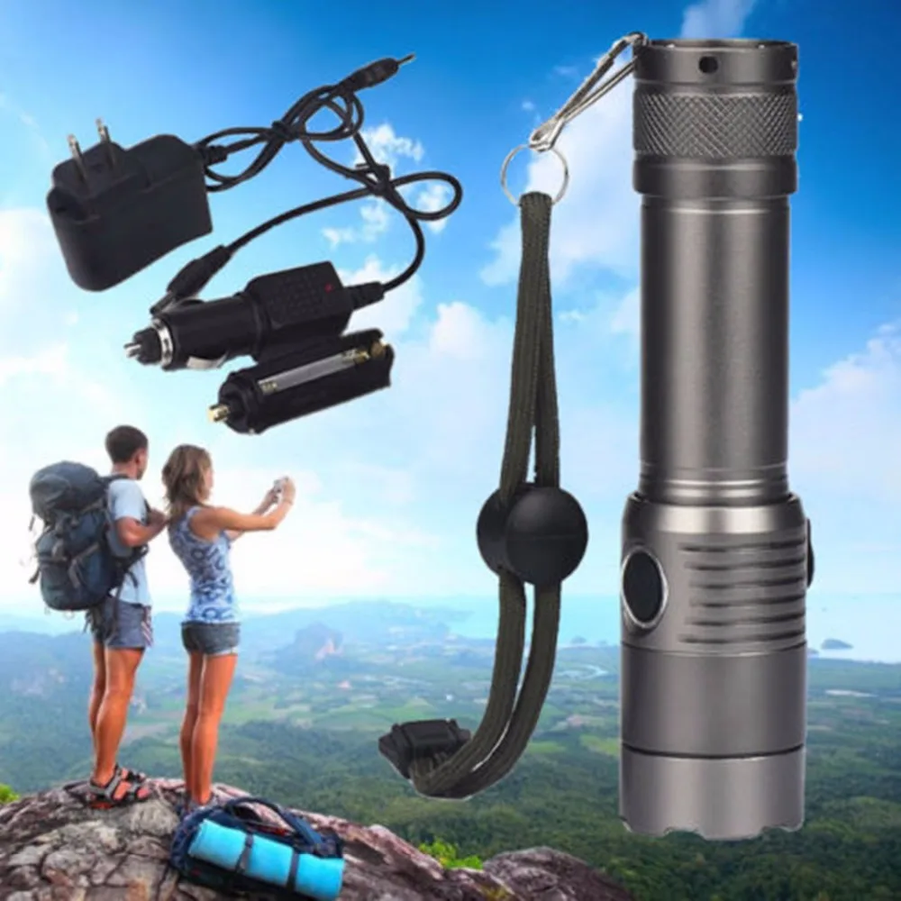 High Quality 3000LM Zoomable Reachargeable XM L T6 LED Flashlight Torch