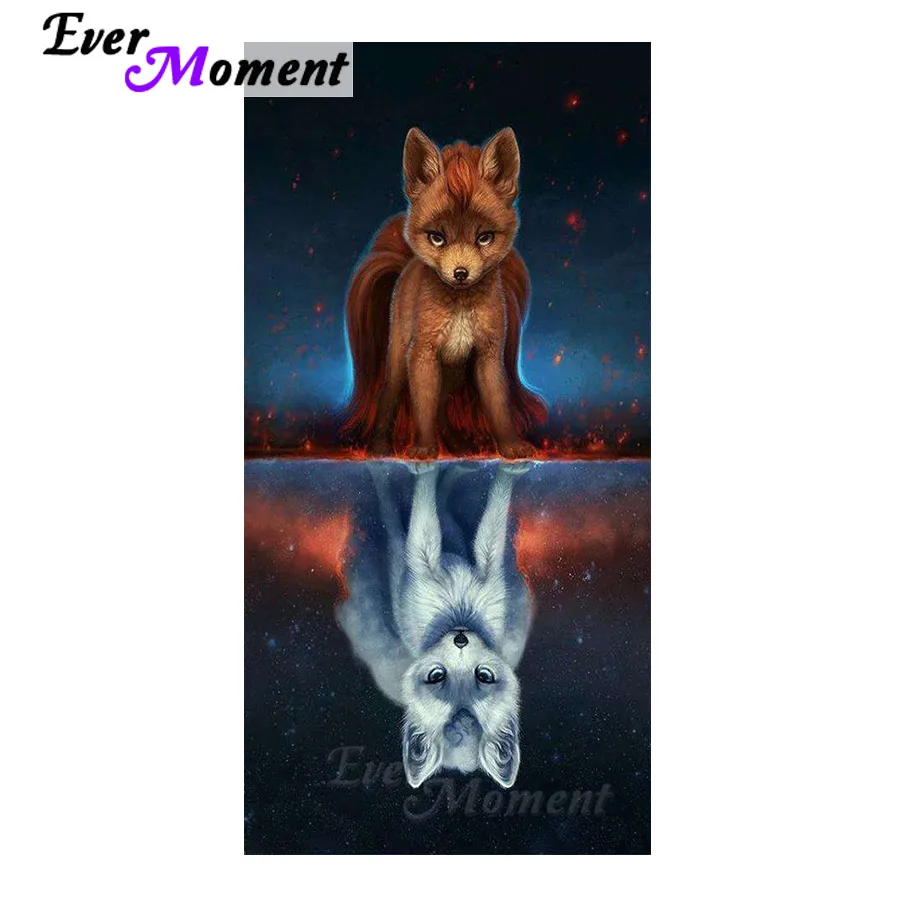 Ever Moment Fox Animal Diamond Painting 5D DIY Picture Of Rhinestone Embroidery Cross Stitch Mosaic Decor S2F1432 | Дом и сад