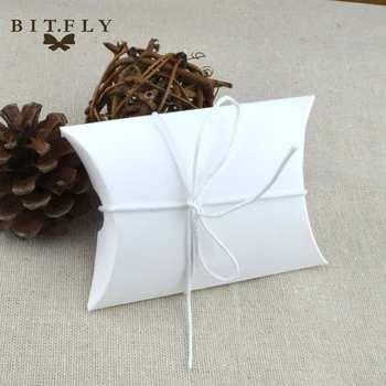 

100pcs Wedding Candy Box Kraft paper Gift Box with Burlap Twine Wedding Favors and Gifts Bag Party Supplies vintage white