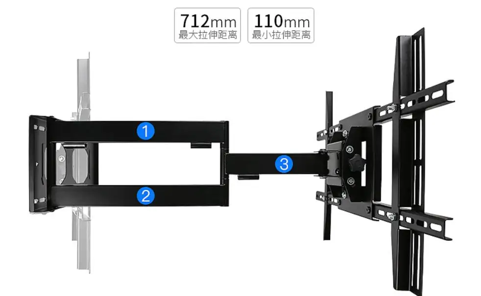 

TV rack telescopic folding wall hanging universal universal 90 degree rotating wall activity bracket MANUAL HANDPUSH LEFT RIGHT