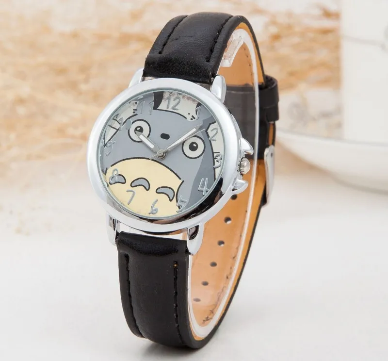 Милые Тоторо шаблон мультфильм часы Для женщин Мода PU Кожаный ремешок кварцевые часы Элитный бренд дамы наручные часы Relojes часы