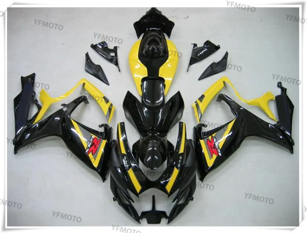 

Motorcycle ABS Yellow+Black Fairing Body Work Cowling For SUZUKI GSXR600-750 GSXR 600 750 K6 2006-2007 +4 Gift