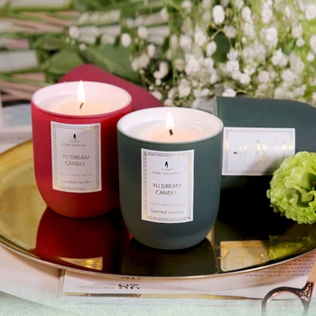 

Natural Essential Oil Scented Candles In Glass Wedding Decoration Soy Wax Christmas Birthday Candles Home Decoration WZE019