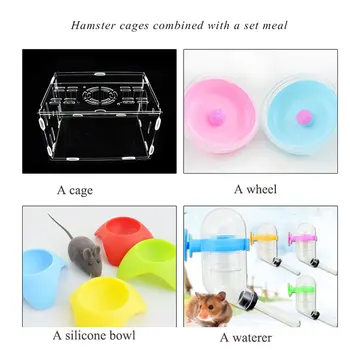 SMARTPET Acrylic Transparent Hamster House Small Pet Cage Mouse House Castle Hamster Nest with Environmental Material 4