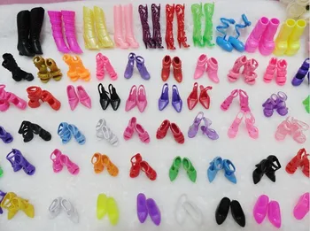 

60 Pairs Trendy Mix Assorted Doll Shoes Multiple Styles handmade shoes Heels Sandals For Barbie Dolls Free Shipping