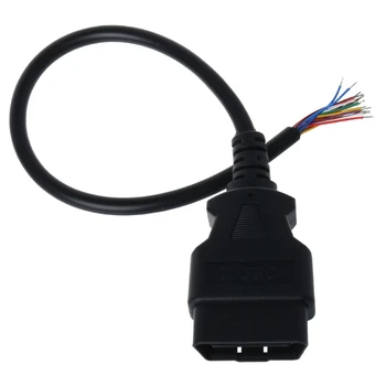 

OBD2 16Pin Male Plug Adapter Opening Cable Connector For ELM327 Extension Auto