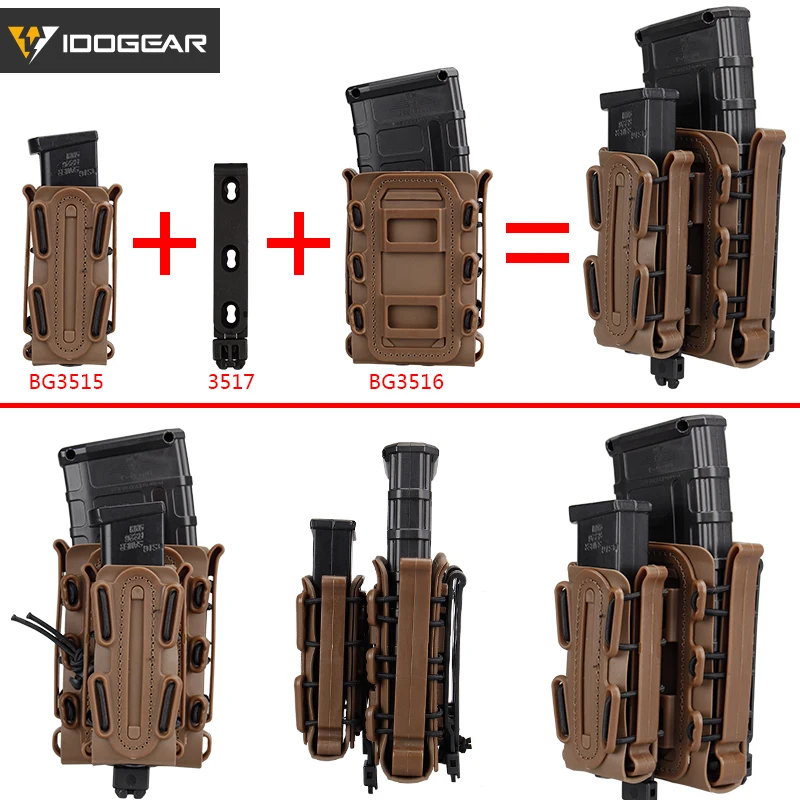 IDOGEAR Molle пистолет маг военный подсумок набор кобура Fastmag Зажим для ремня пластиковый molle Чехол страйкбол оболочка Mag набор