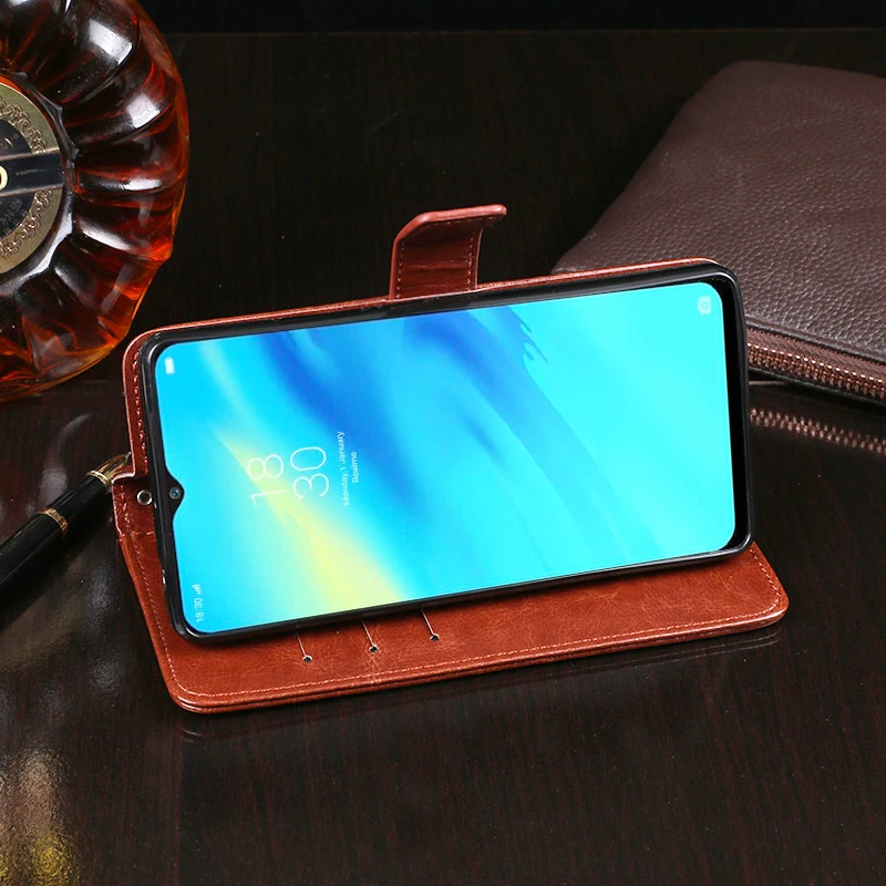 Для Oppo Realme 3 Чехол-Бумажник Флип Бизнес-Стенд кожаный Капа чехол для телефона для Oppo Realme 3 крышка Fundas аксессуары
