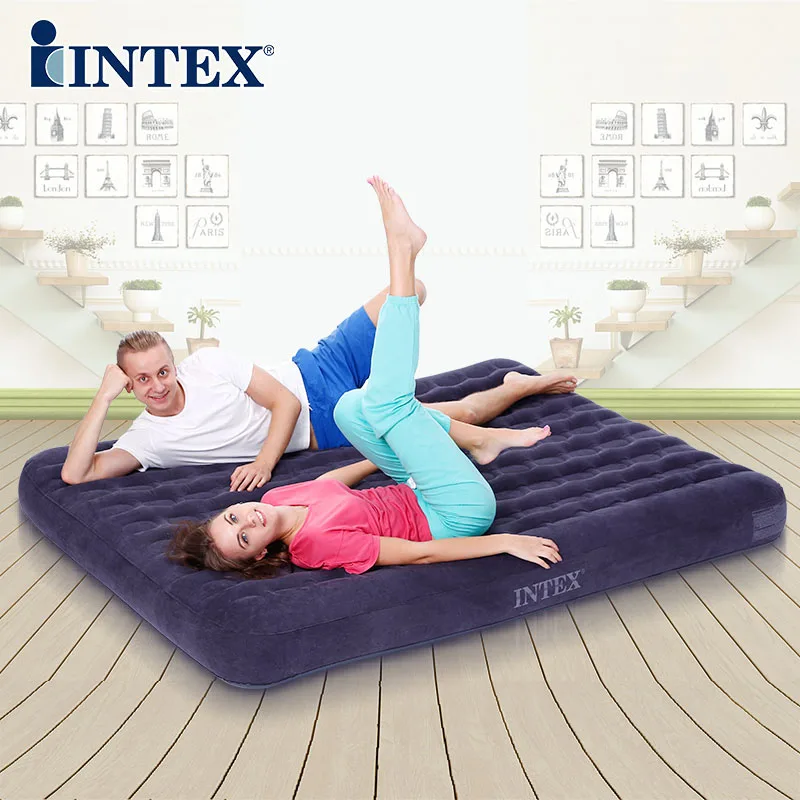 INTEX хорошего качества 2-3 человека 137*191*22 см Сильный удобный надувной коврик складная кровать с электрическим насосом