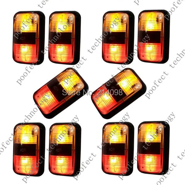 

Free Shipping 10pcs Submersible 12V 24V Clearance Lamp Side Marker Clearance Truck Trailer Bus UTE