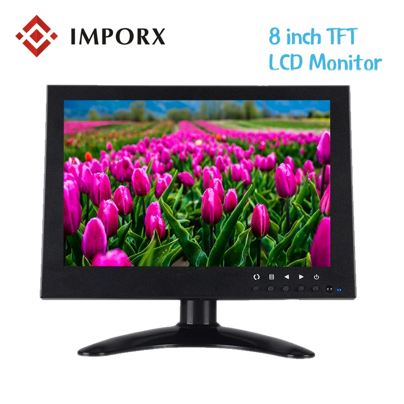 

8 Inch TFT LCD Monitor Display VGA BNC Video HDMl Input Portable 1024x768 HD CCTV Monitors Screen for PC VCD DVD Security Camera
