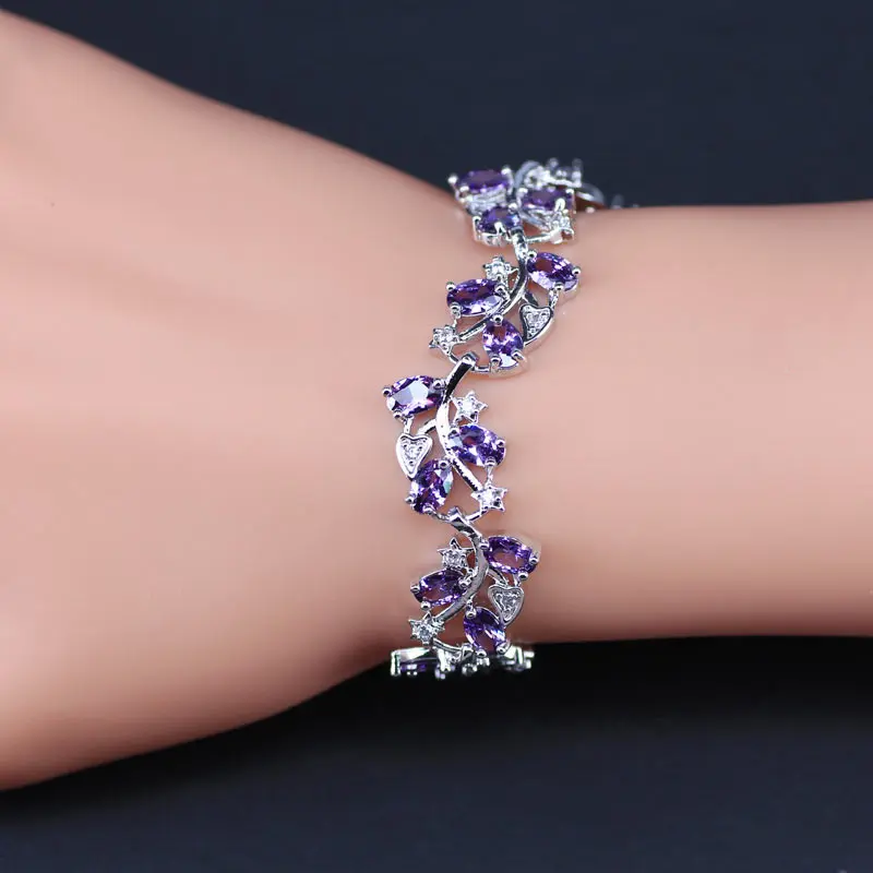 Большие Квадратные Серебряные кольца 925 модные ювелирные изделия браслеты для женщин многоцветные кубические циркония ювелирные изделия для женщин