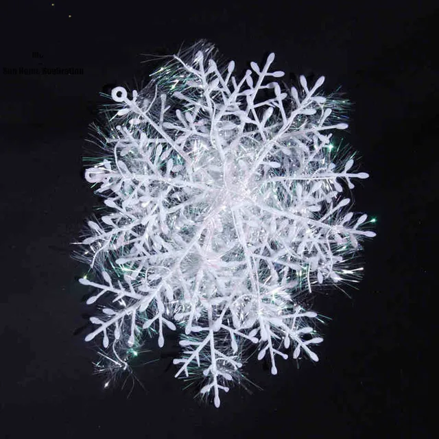 30pcs Pack Christmas Ornament White Plastic Snowflake 30pcs Pack Christmas Ornament White Plastic Snowflake Tree Window Decorations For