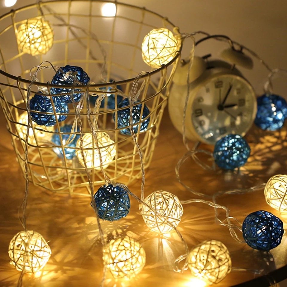 10 20 ламповых держателей, СВЕТОДИОДНЫЙ Красочный креативный шар из ротанга для рукоделия, свадьбы, Рождества, дня рождения, вечеринки, Декор для дома