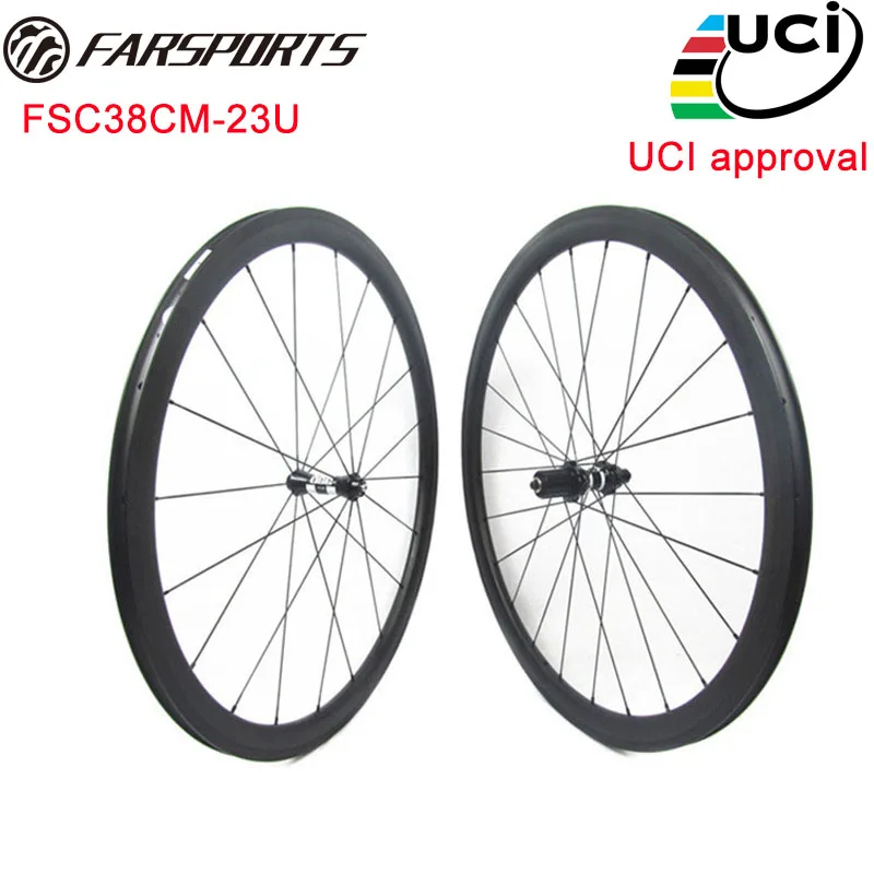 

2017 New Design with 4 Degree !! FSC38CM-23U Carbon bike wheels with DT 350s hubs & Sapim cx-ray spokes , 18 months warranty