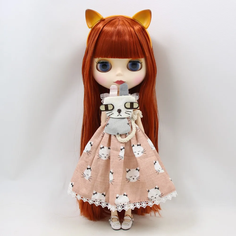 Ледяная кукла DBS Blyth 1/6 bjd красно коричневые волосы матовое лицо совместное тело